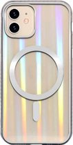 Kleurrijke Laser Magsafe-hoes TPU magnetische beschermhoes voor iPhone 12 mini (Aurora Silver)