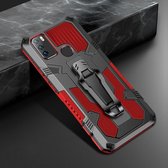 Voor Infinix Hot 9 Play Machine Armor Warrior schokbestendige pc + TPU beschermhoes (rood)