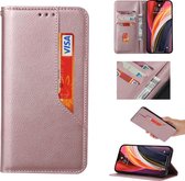 Voor Xiaomi Poco X3 NFC magnetische horizontale flip lederen tas met houder & kaartsleuven & portemonnee (rose goud)