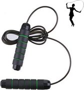 Gewichtdragende dragende staaldraad Fitnessapparatuur Sportartikelen overslaan, kabellengte: 2,8 m (zwart groen)