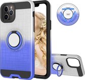 Voor iPhone 11 Pro 2 in 1 pc + TPU beschermhoes met 360 graden roterende ringhouder (zilverblauw)