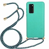 Voor Huawei P40 Tarwestro Materiaal + TPU Beschermhoes met Lanyard (Groen)