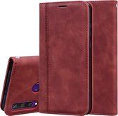 Voor Huawei Y6p (2020) Frosted Business Magnetische Horizontale Flip PU lederen tas met houder & kaartsleuf & lanyard (bruin)