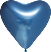 10 latex Blauwe chrome harten ballonnen.