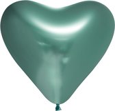 50 latex groene harten ballonnen.