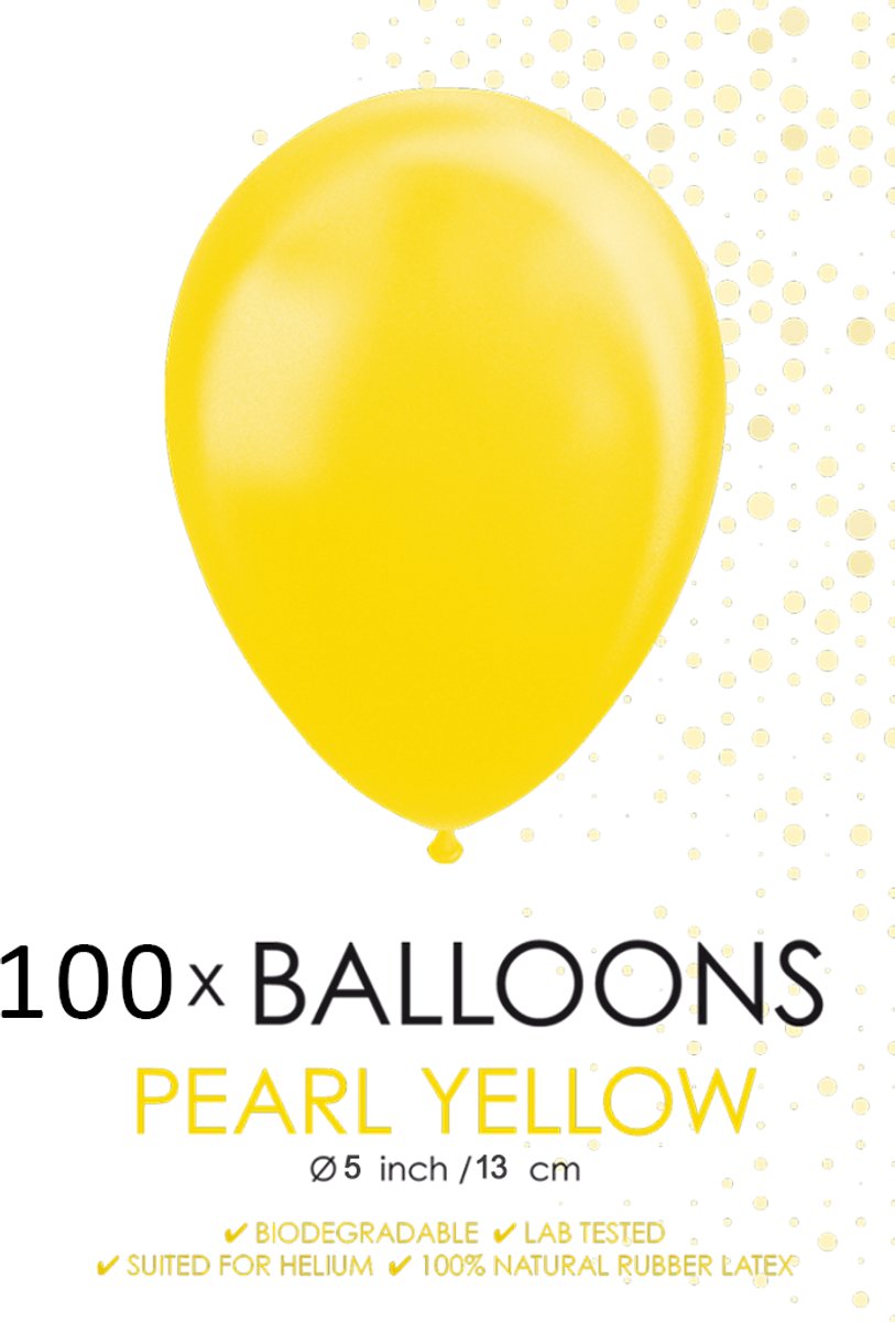 100 Kleine ballonnen parel geel.