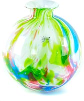 Fidrio bolvaas met nek Pastel colour - decoratieve vaas - glazen vaas - vase - mond geblazen glas - handgemaakt glas - glaswerk - glas - kunst