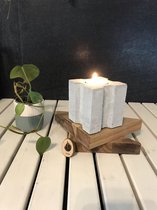 kado - cadeautje - ritual - geschenkset - El Beton Vuur & Natuur La X - kaarsenhouder - wachinelichthouder - kaarsen - beton - touw - sfeerlicht - kaarsen - wachinelichtjes - grijs