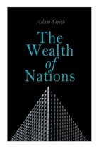 Livre "The Wealth of Nations" par Adam Smith, avec un motif géométrique en bas.