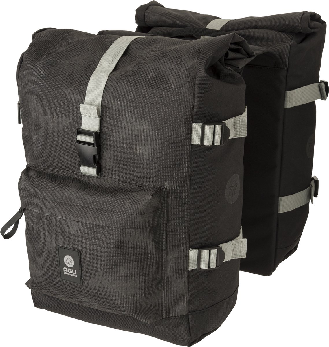 AGU H2O Roll-Top Dubbele Fietstas II Urban - Zwart - Reflecterend - 28 liter - MIK compatible