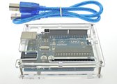 Arduino UNO R3 - MEGA328P + Transparante Case + USB kabel