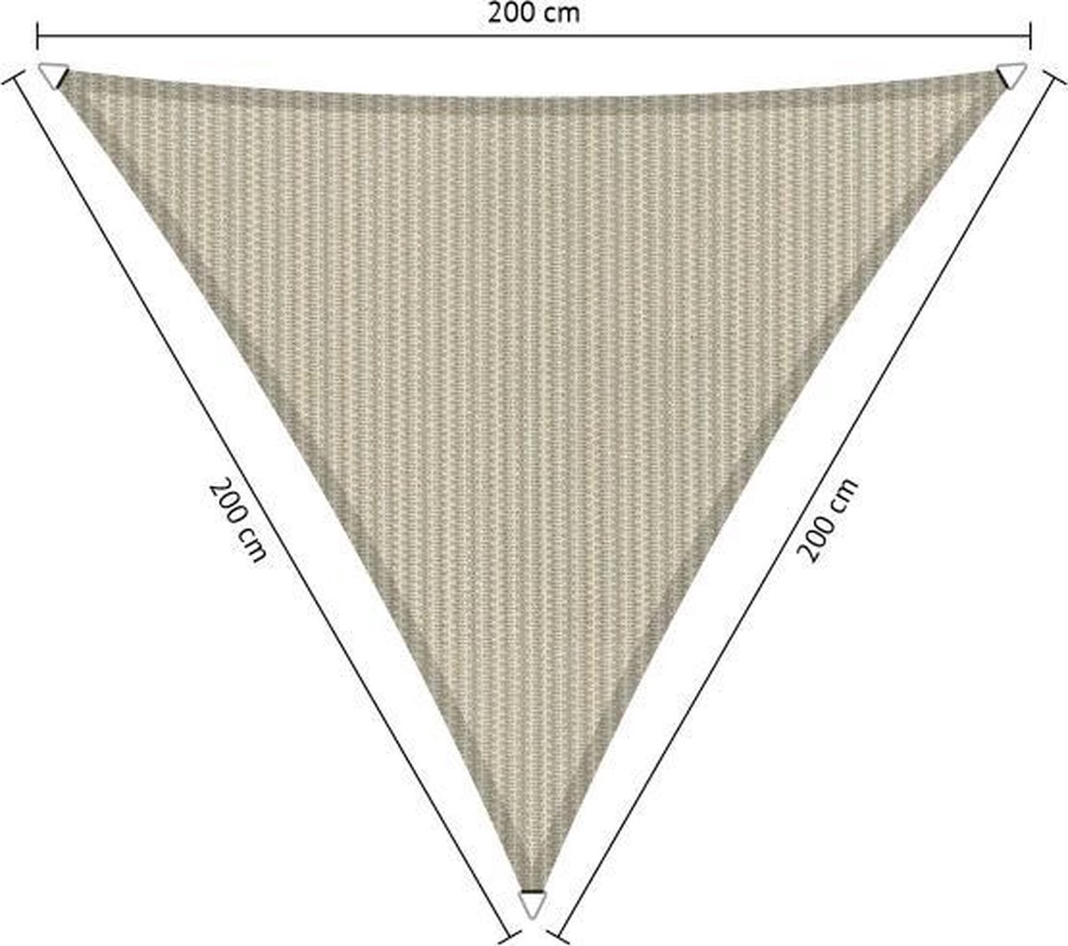 Shadow Comfort® Gelijkzijdige driehoek schaduwdoek - UV Bestendig - Zonnedoek - 200 x200 x 200 CM - Sahara Sand