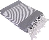 Fashion4wellness Hamamdoek Deniz Graphite /  FOUTA - STRANDLAKEN - SAUNADOEK - 180 X 100 CM KATOEN