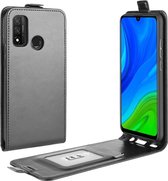 Voor Huawei P smart 2020 R64 textuur enkele verticale flip lederen beschermhoes met kaartsleuven en fotolijst (zwart)