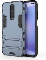 Voor Geschikt voor Xiaomi Redmi K30 schokbestendige pc + TPU beschermhoes met onzichtbare houder (marineblauw)