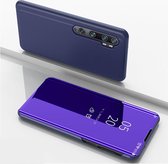 Voor Geschikt voor Xiaomi Mi Note10 / Note 10 Pro vergulde spiegel horizontale flip lederen tas met houder (paars blauw)