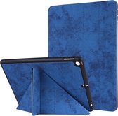 Voor iPad 10,2 inch zijde textuur horizontale vervorming flip lederen tas met houder en pen slot (blauw)