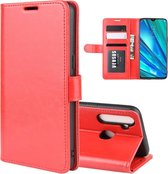 Voor OPPO Realme 5 Pro R64 textuur enkele vouw horizontale flip lederen tas met houder & kaartsleuven & portemonnee (rood)