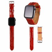 Voor Apple Watch Series 5 & 4 44mm / 3 & 2 & 1 42mm krokodiltextuur lederen polsband (rood)