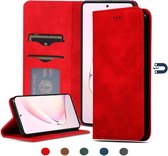 Voor Samsung Galaxy Note 10 Lite / A81 Retro Skin Feel Business Magnetische horizontale flip lederen tas (rood)