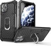 Voor iPhone 11 Pro Cool Armor PC + TPU schokbestendige hoes met 360 graden rotatie ringhouder (zwart)