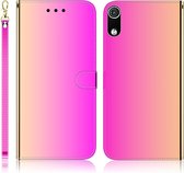 Voor Xiaomi Redmi 7A geÃ¯miteerd spiegelend oppervlak Horizontale flip lederen tas met houder en kaartsleuven & portemonnee en lanyard (kleurverloop)