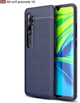 Voor Xiaomi Mi CC9 Pro / Note 10 Litchi Texture TPU schokbestendige hoes (marineblauw)
