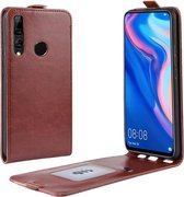 Crazy Horse verticale flip lederen beschermhoes voor Huawei Y9 Prime 2019 (bruin)