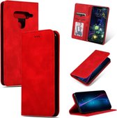 Retro Skin Feel Business Magnetische Horizontale Leren Flip Case voor LG V50 & LG V50 ThinQ (Rood)