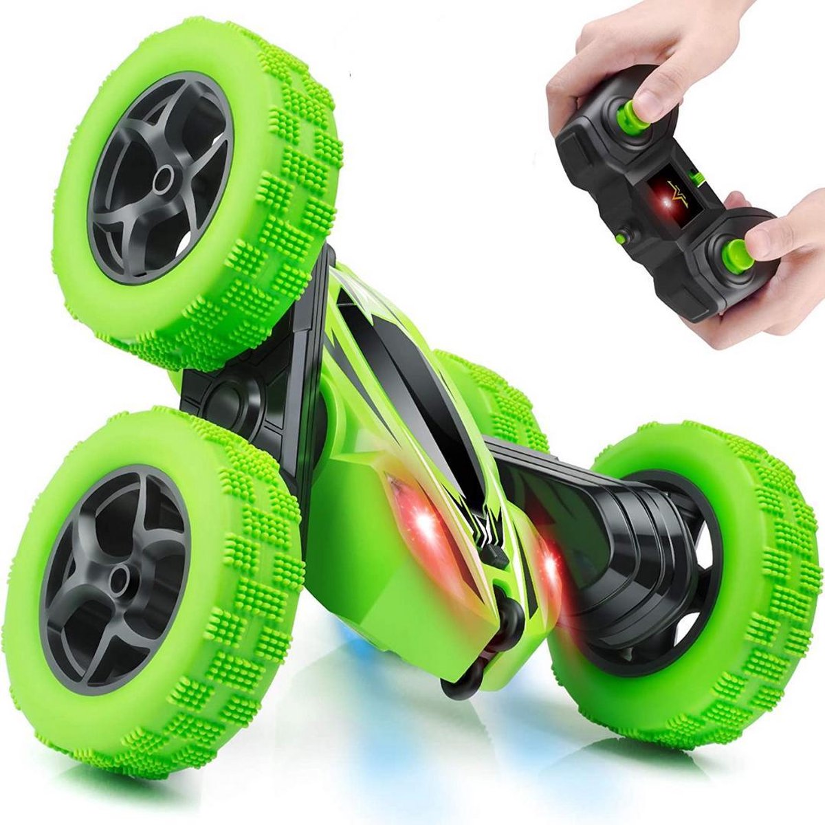 4 roues motrices haute vitesse tout-terrain pour garçons et filles RC Voiture télécommandée jouet de voiture cascade double face à 360 degrés 