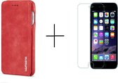 GSMNed – Leren telefoonhoesje rood – hoogwaardig leren bookcase rood - Luxe iPhone Xr hoesje rood – Magneetsluiting voor iPhone Xr – rood – 1x screenprotector iPhone Xr