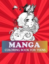 Manga Coloring Book For Teens