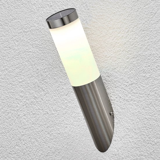 Lindby - solar buitenlamp - 1licht - roestvrij staal, polycarbonaat - roestvrij staal, opaalwit - Inclusief lichtbron