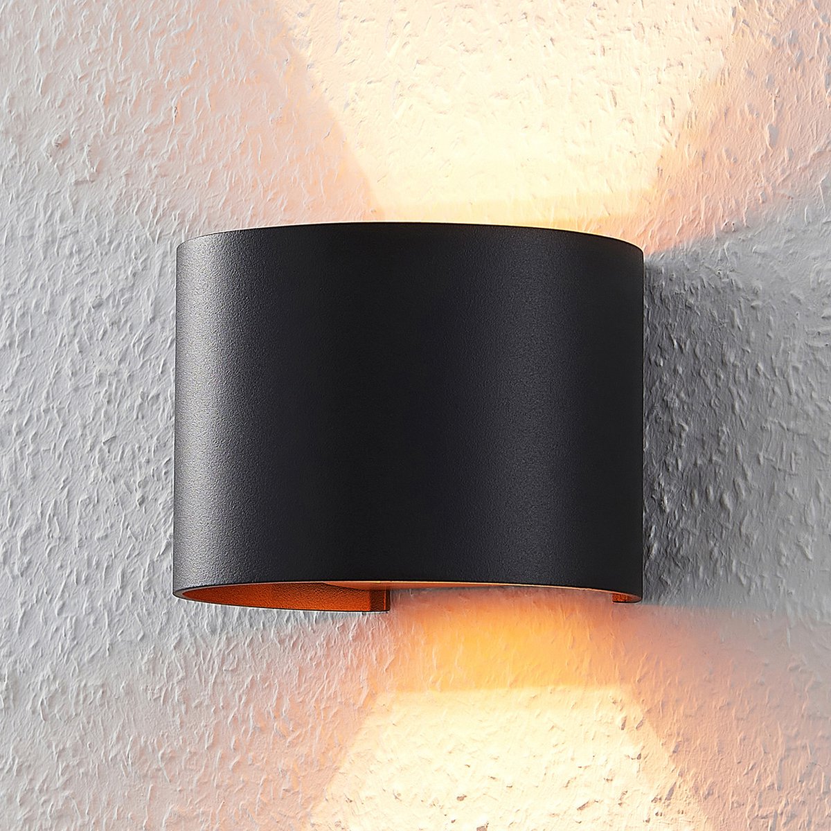 Arcchio - LED wandlamp - 1licht - aluminium, metaal - H: 9.7 cm - G9 - zwart, goud