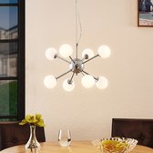 Lindby - hanglamp - 8 lichts - metaal, glas - G9 - chroom, wit