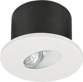 LED Trapspot - Nivra Aspo - Inbouw Rond 3W - Warm Wit 3000K - Mat Wit - Aluminium - 80mm