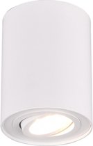 LED Plafondlamp - Plafondverlichting - Iona Cosmin - GU10 Fitting - 1-lichts - Rond - Mat Wit - Aluminium
