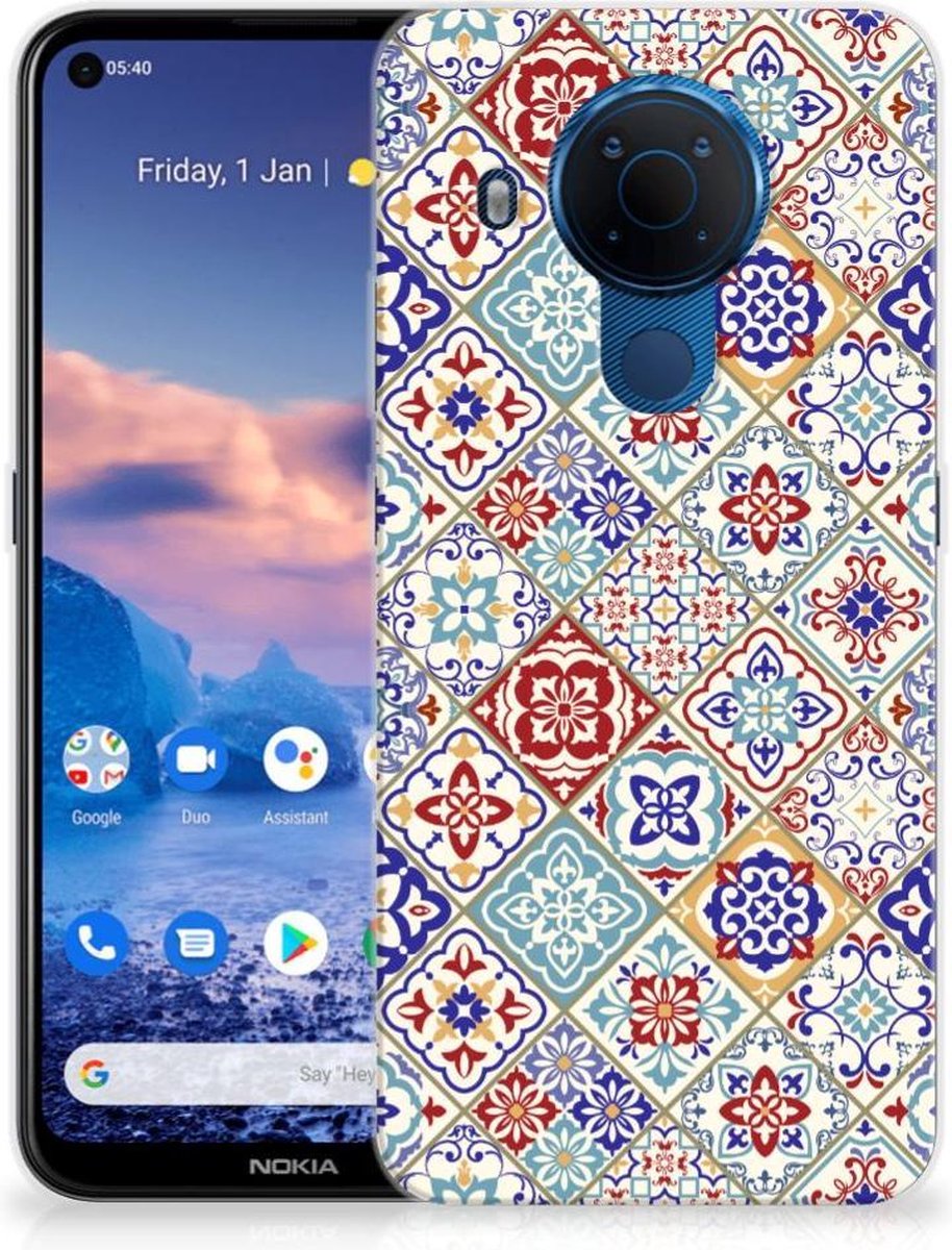 Nokia 5.4 TPU Siliconen Hoesje Tiles Color