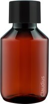 Lege Plastic Flessen 100 ml PET amber - met zwarte dop - set van 10 stuks - Navulbaar - Leeg