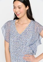 LOLALIZA T-shirt met grote vlindermouwen - Light Blauw - Maat XS