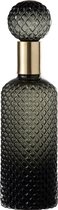 J-Line Fles+Stop Ruit Glas Zwart/Goud Large