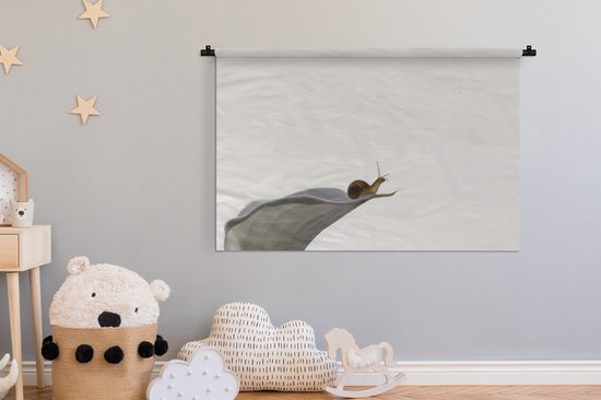 Tapisserie Forest Life - Petit escargot sur lys Tapisserie coton 120x80 cm - Tapisserie avec photo