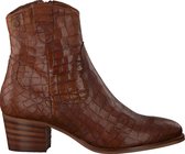 Notre-V 01-164 Enkellaarsjes - Enkelboots - Dames - Cognac - Maat 38