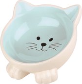 Happy pet voerbak kat orb blauw / creme -  - 1 stuks