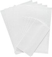 Set van 10 vel ivoorkleurig handgeschept papier met parelmoer en 10 enveloppen
