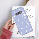 Voor Galaxy S10 Smiling Love Heart Pattern Frosted TPU beschermhoes (lichtpaars)