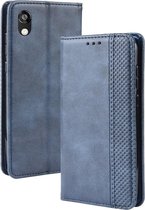 Magnetische gesp Retro Crazy Horse Texture Horizontale Flip Leather Case voor Huawei Honor 8S, met houder & kaartsleuven & fotolijst (blauw)