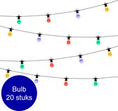 Tuin lichtsnoer met kleur lampjes van WDMT™ | 13,55 meter lang | 20 stuks LED lamp tuin verlichting snoer | Sfeervolle tuinverlichting