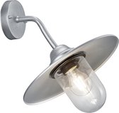 LED Tuinverlichting - Tuinlamp - Nitron Brenionty - Wand - E27 Fitting - Mat Grijs - Aluminium