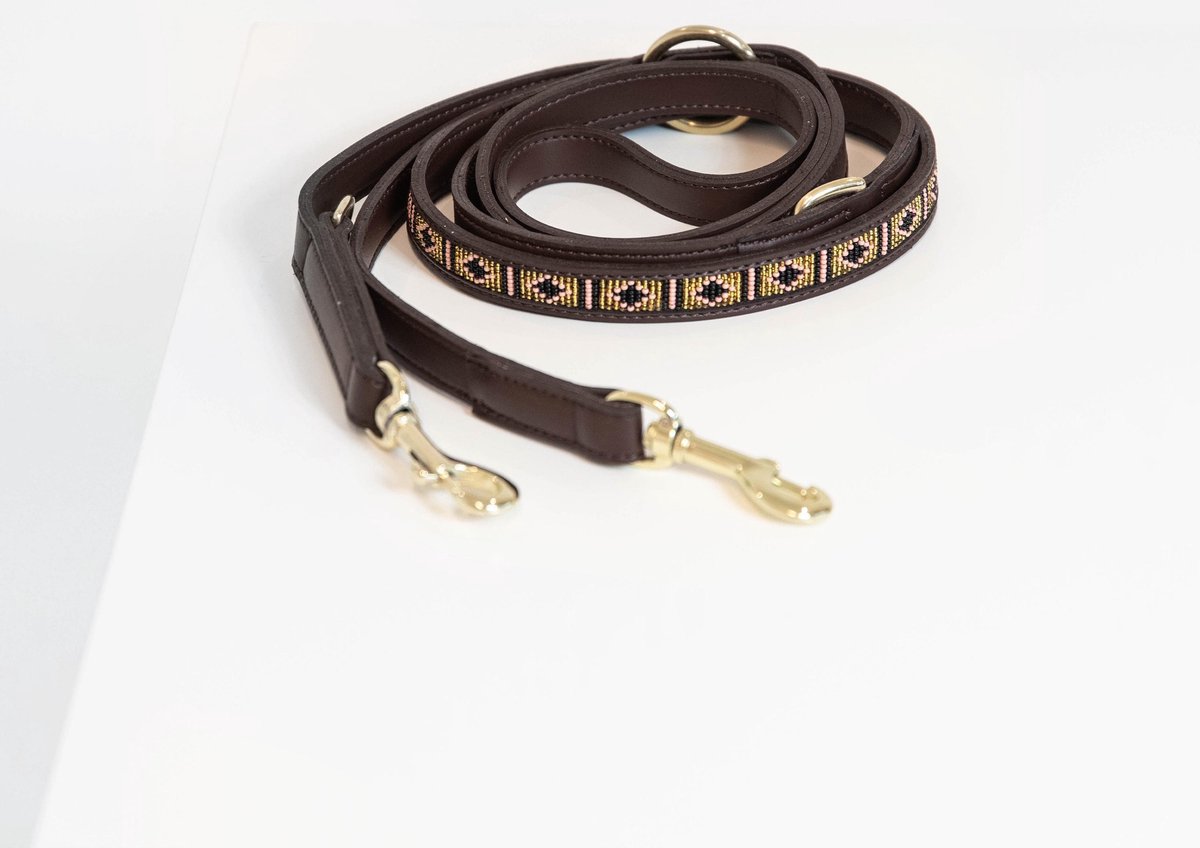 Kentucky Dogwear Hondenriem Handgeknoopt Parels - Goud - 250cm